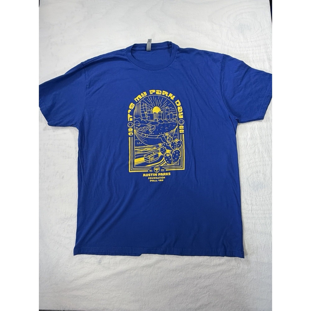 Austin Parks Foundation Its My Park Day 2022 T-Shirt Blue Mens XXL Pre-Owned